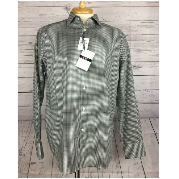 Thomas Dean Other - Men's Shirt Thomas Dean Green Heather Plaid Long Sleeve Size: M